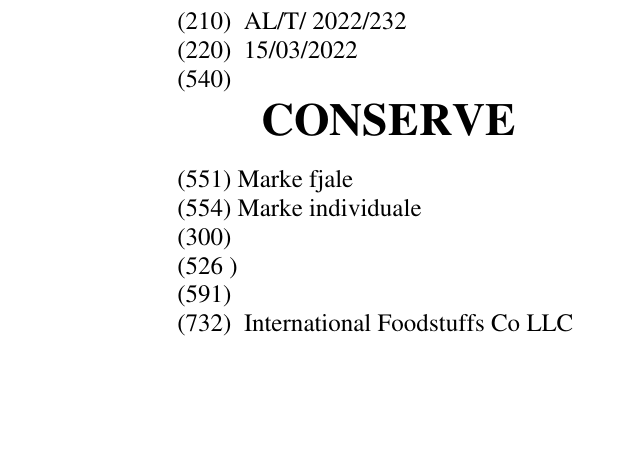 Zëri i markës CONSERVE në buletin