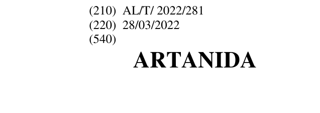 Zëri i markës ARTANIDA në buletin