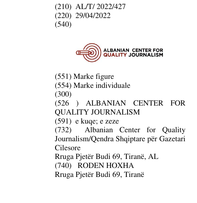 Zëri i markës ALBANIAN CENTER FOR QUALITY JOURNALISM në buletin