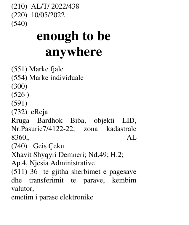 Zëri i markës enough to be anywhere në buletin
