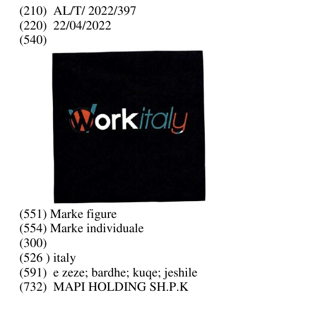 Zëri i markës italy në buletin