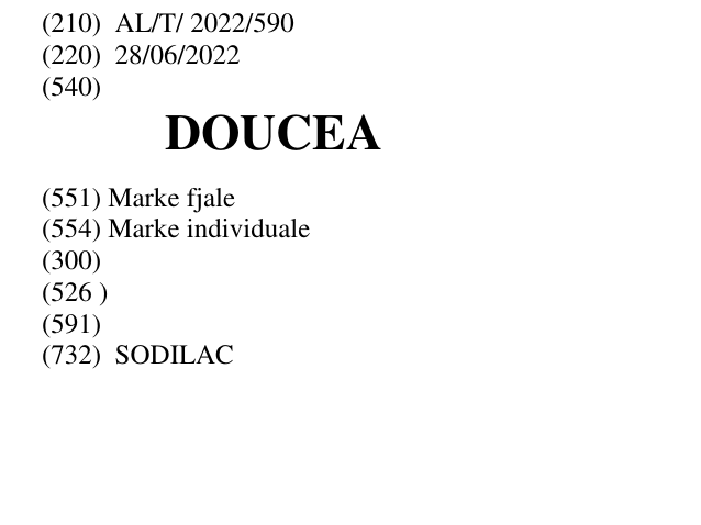 Zëri i markës DOUCEA në buletin