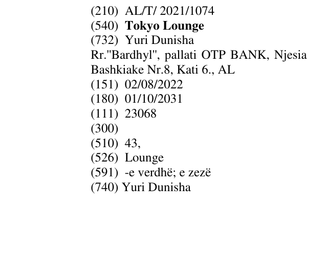 Zëri i markës Tokyo Lounge në buletin