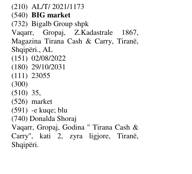Zëri i markës BIG market në buletin