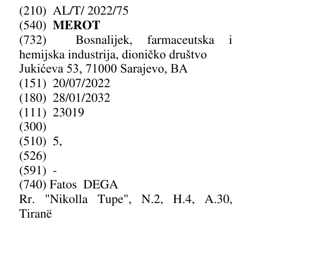 Zëri i markës MEROT në buletin