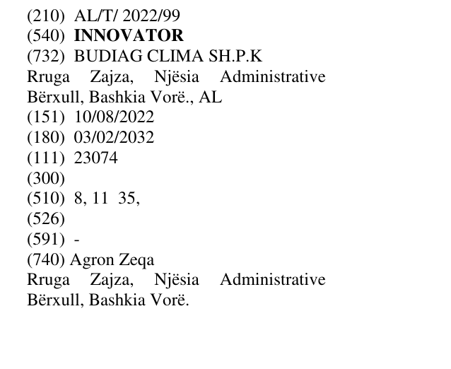 Zëri i markës INNOVATOR në buletin