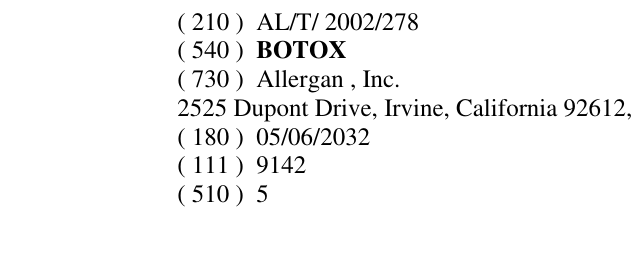 Zëri i markës BOTOX në buletin
