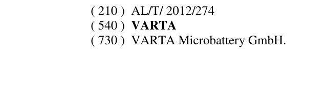 Zëri i markës VARTA në buletin