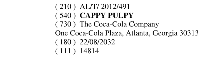 Zëri i markës CAPPY PULPY në buletin