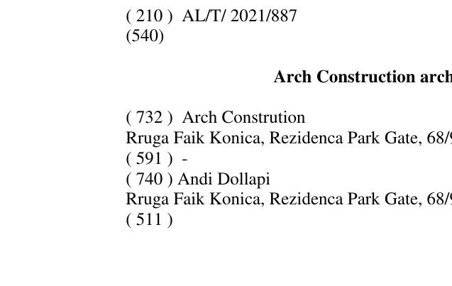 Zëri i markës Arch Construction architecture & construction në buletin