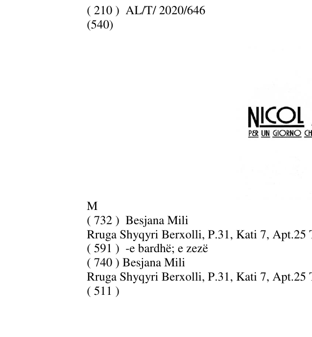 Zëri i markës M në buletin