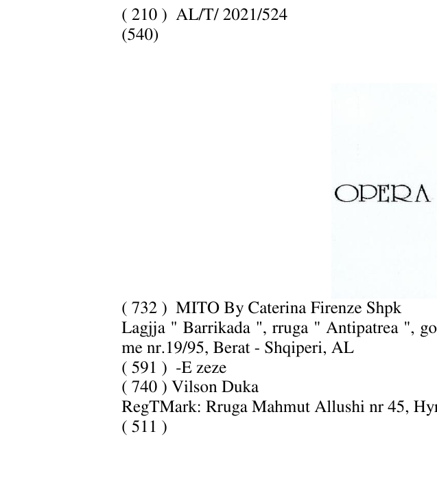 Zëri i markës OPERA PRIMA në buletin