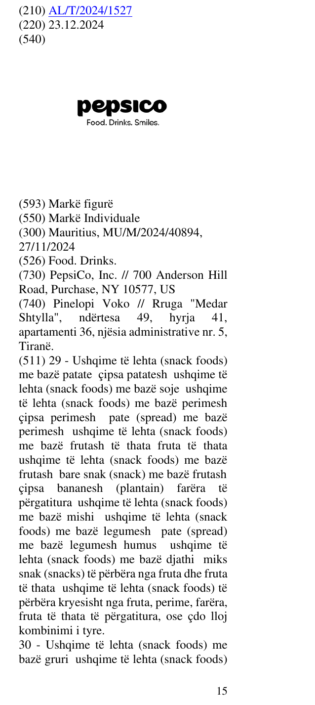 Zëri i markës Food. Drinks. në buletin