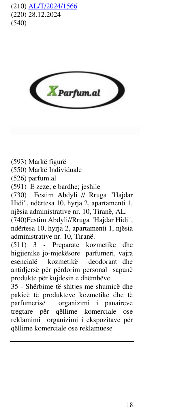 Zëri i markës parfum.al në buletin