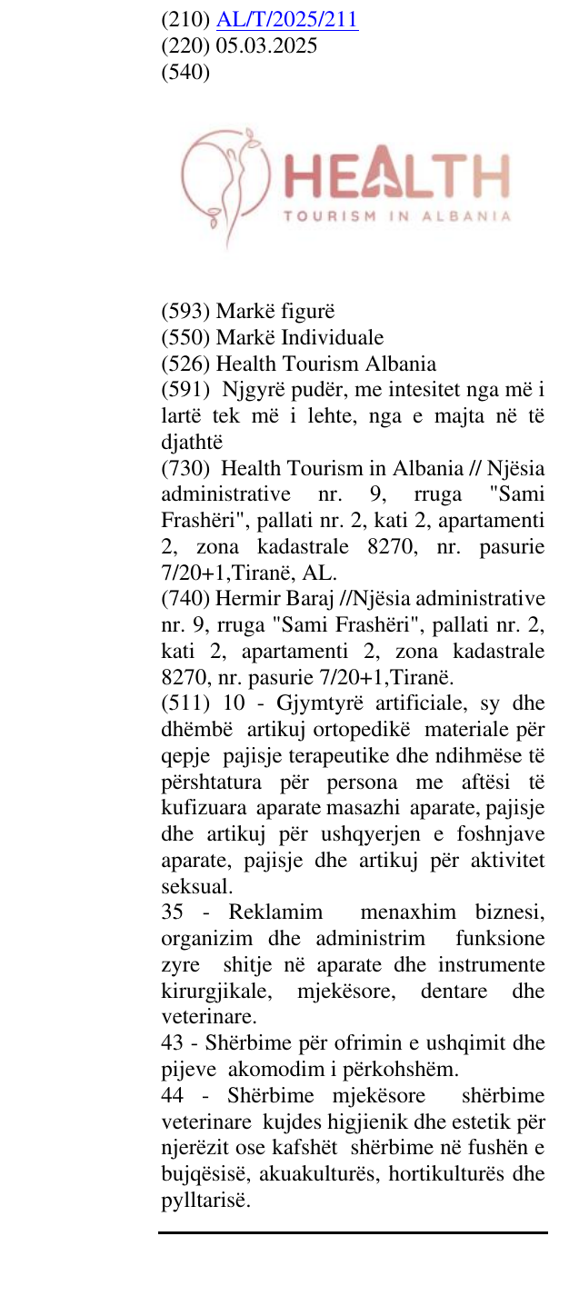 Zëri i markës Health Tourism Albania në buletin