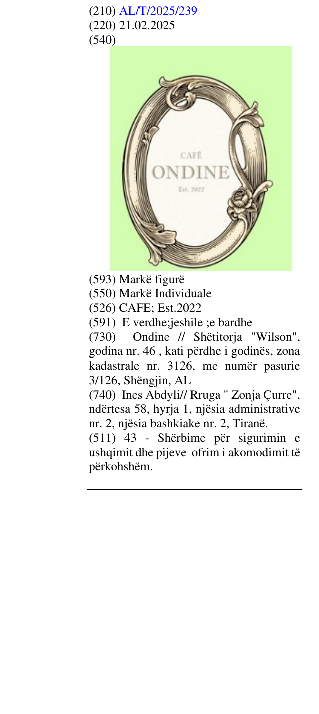 Zëri i markës CAFE; Est.2022 në buletin