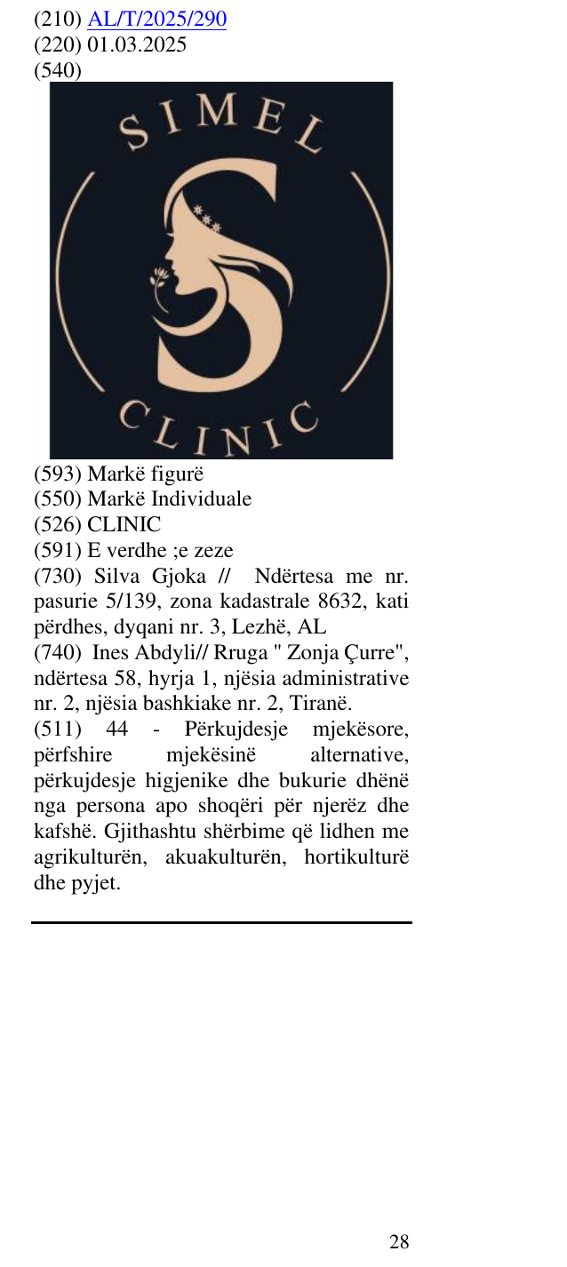 Zëri i markës CLINIC në buletin