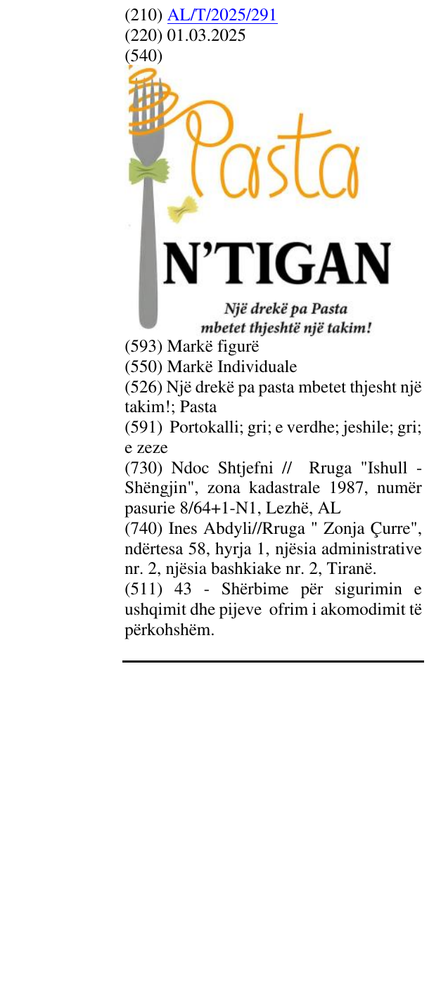 Zëri i markës Një drekë pa pasta mbetet thjesht një takim!; Pasta në buletin