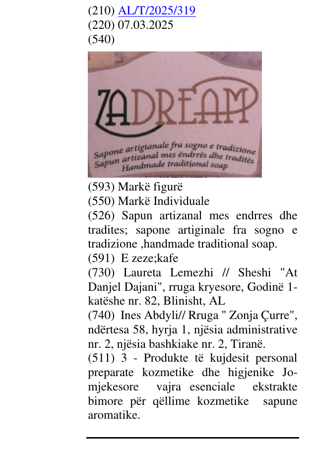 Zëri i markës Sapun artizanal mes endrres dhe tradites; sapone artiginale fra sogno e tradizione ,handmade traditional soap. në buletin