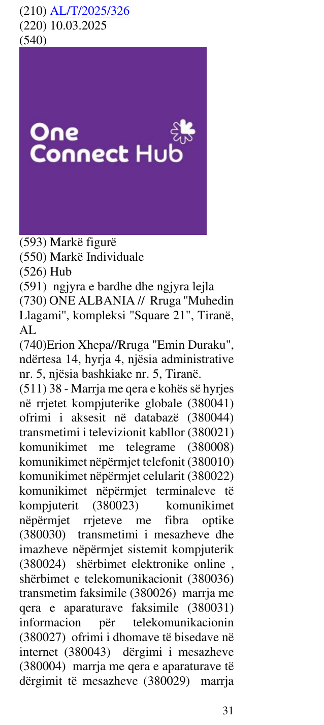 Zëri i markës Hub në buletin