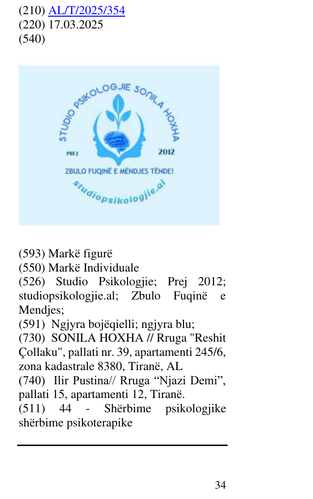 Zëri i markës Studio Psikologjie; Prej 2012; studiopsikologjie.al; Zbulo Fuqinë e Mendjes; në buletin