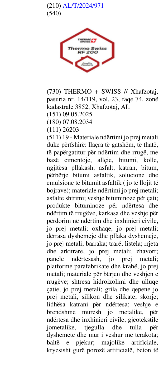 Zëri i markës Quality ; Products; Swiss; simboli i flamurit te Zvicres në buletin