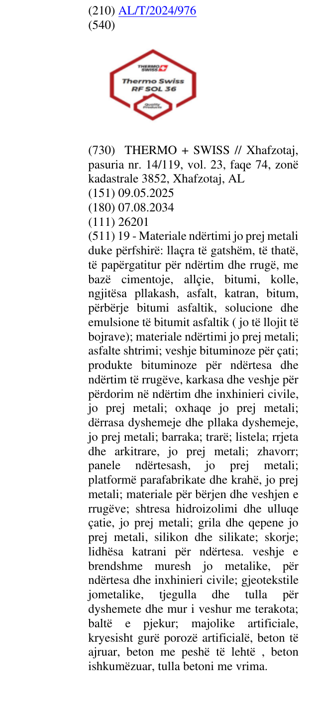 Zëri i markës Quality; Products; Swiss; Simboli I flamurit te Zvicres në buletin