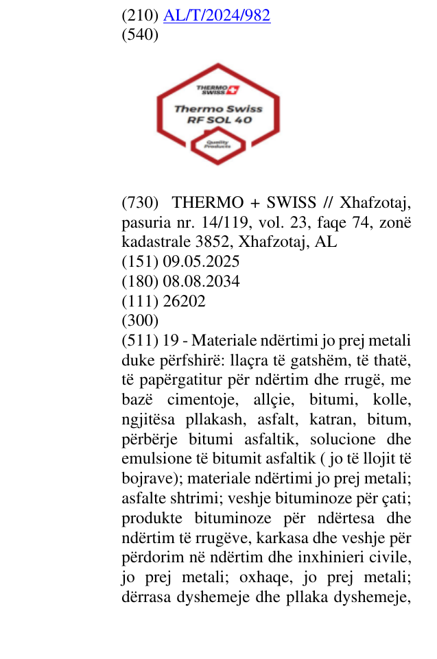 Zëri i markës Quality ; Products; Swiss; simboli i flamurit te Zvicres në buletin