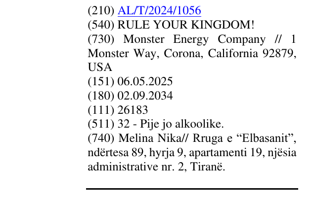 Zëri i markës RULE YOUR KINGDOM! në buletin