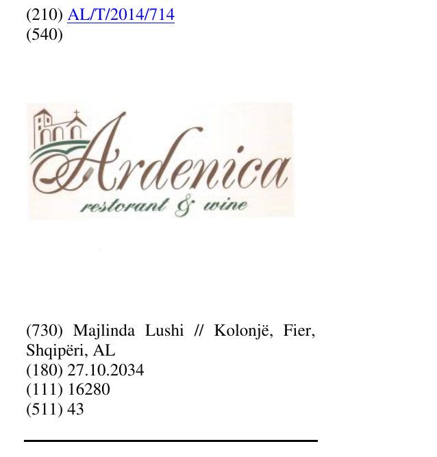 Zëri i markës ARDENICA në buletin