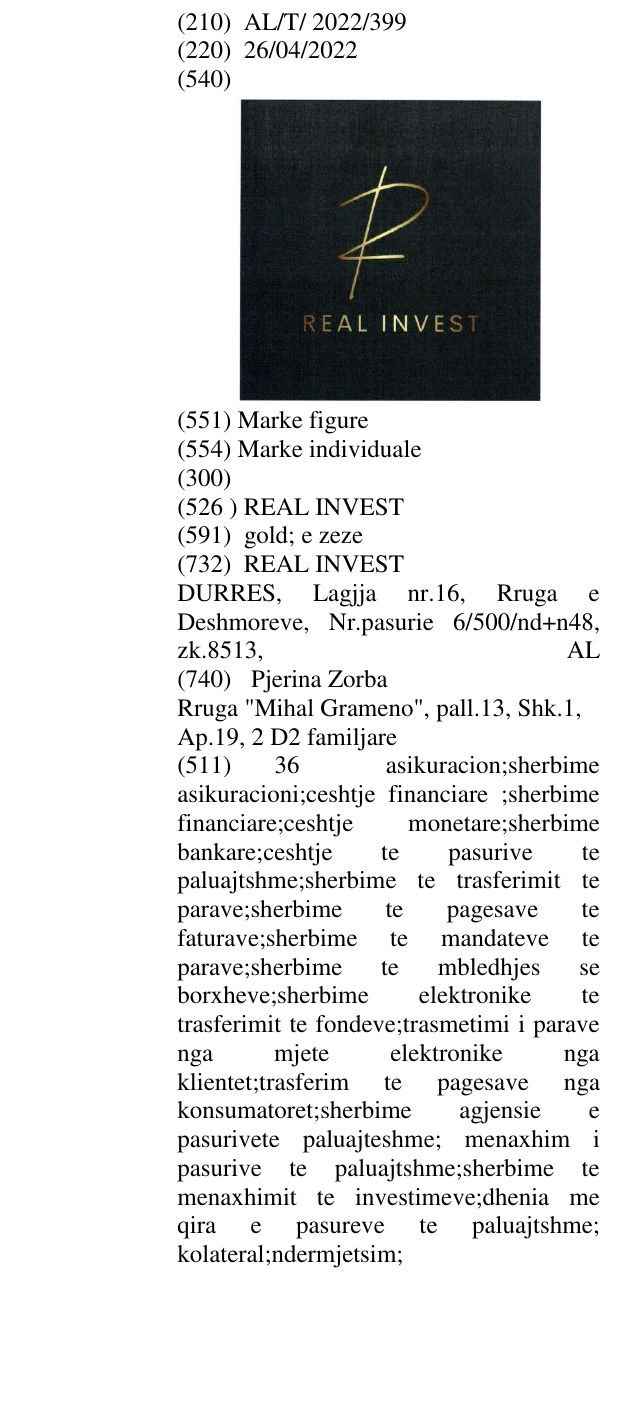 Zëri i markës REAL INVEST në buletin