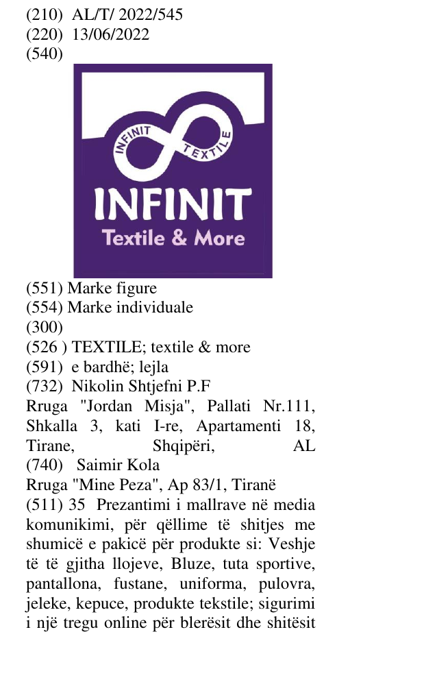 Zëri i markës TEXTILE; textile & more në buletin