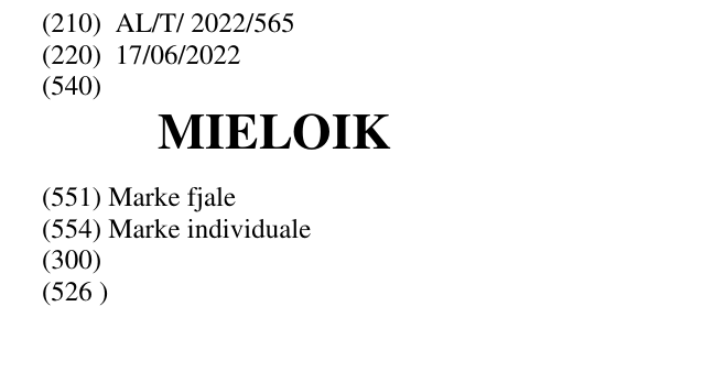Zëri i markës MIELOIK në buletin