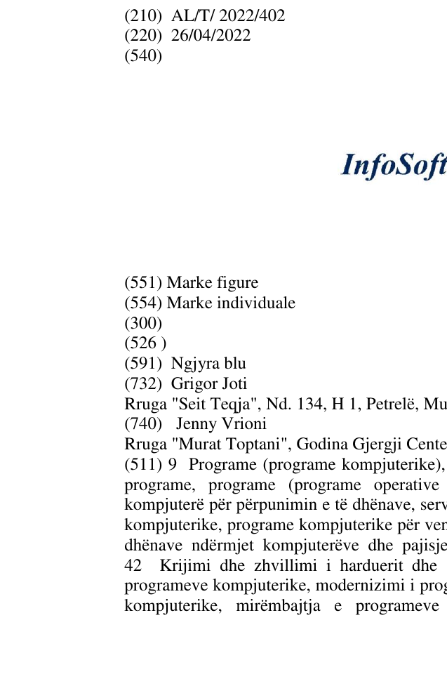 Zëri i markës InfoSoft Systems në buletin