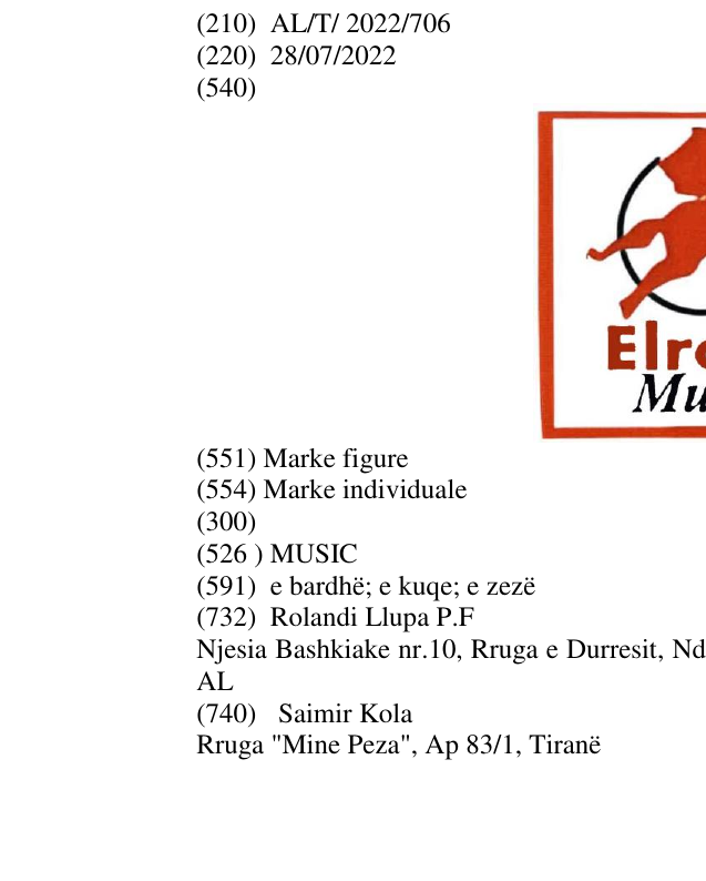 Zëri i markës MUSIC në buletin