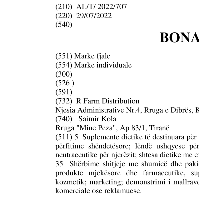 Zëri i markës BONAVIOX në buletin