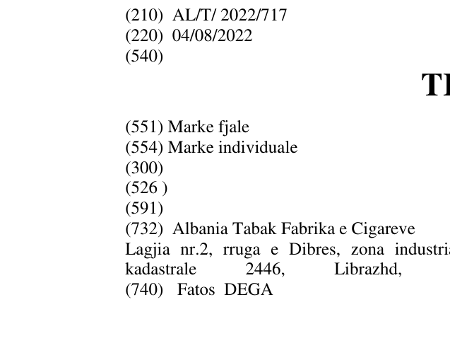 Zëri i markës TIR në buletin