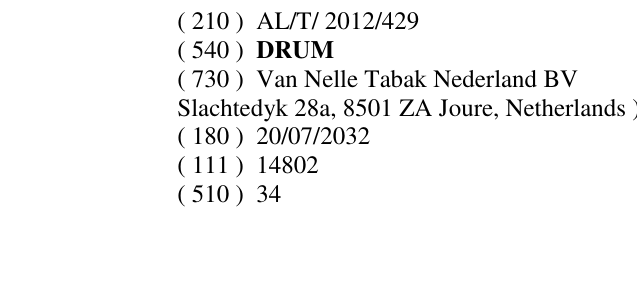 Zëri i markës DRUM në buletin