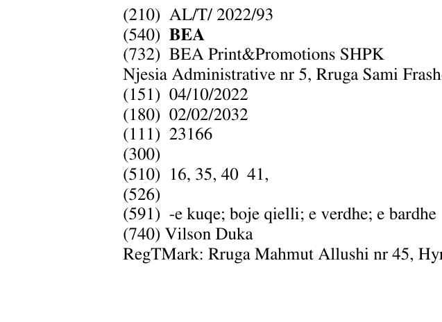 Zëri i markës BEA në buletin