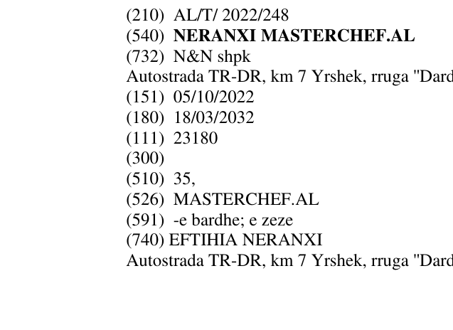 Zëri i markës NERANXI MASTERCHEF.AL në buletin