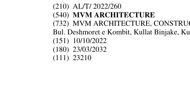 Zëri i markës MVM ARCHITECTURE në buletin