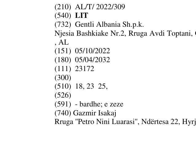 Zëri i markës LIT në buletin