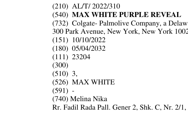 Zëri i markës MAX WHITE PURPLE REVEAL në buletin