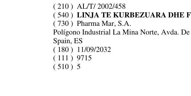 Zëri i markës LINJA TE KURBEZUARA DHE FIGURE PIKE në buletin