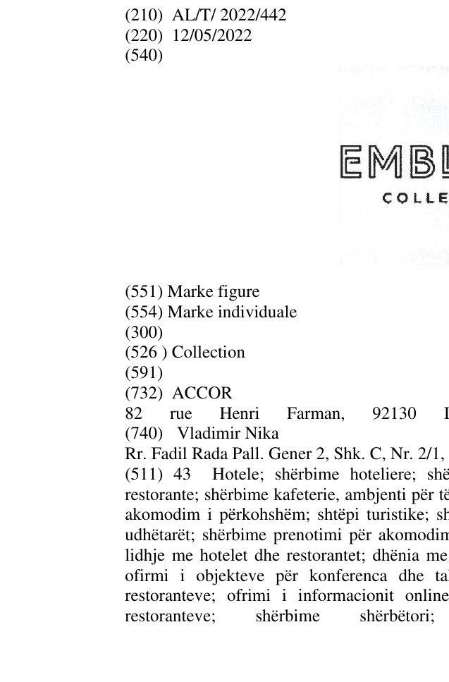 Zëri i markës Collection në buletin