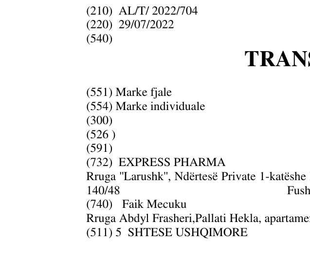 Zëri i markës TRANSILAX në buletin