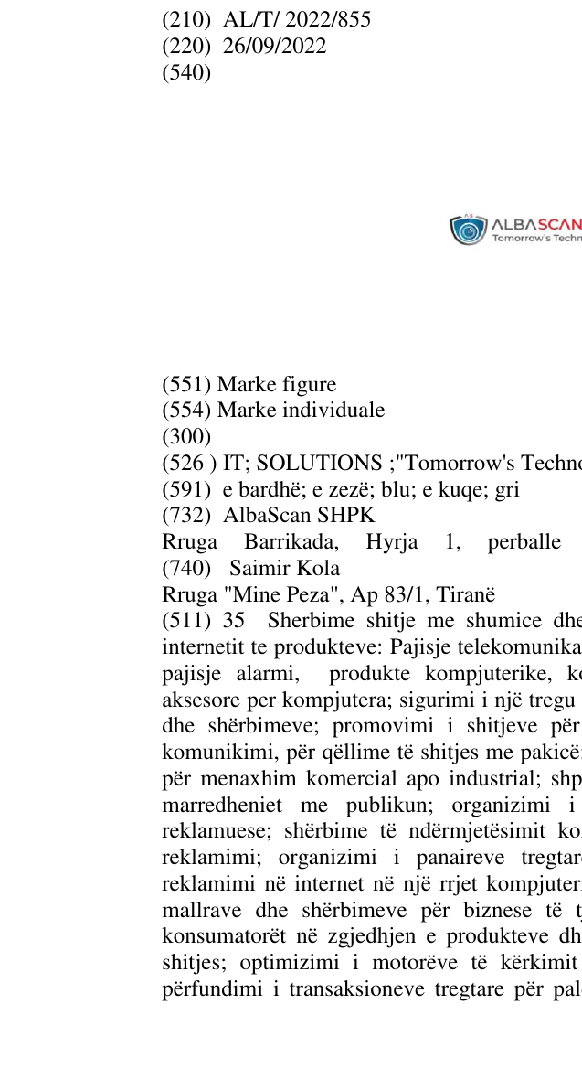 Zëri i markës IT; SOLUTIONS ;"Tomorrow's Technology For Today's Security" në buletin