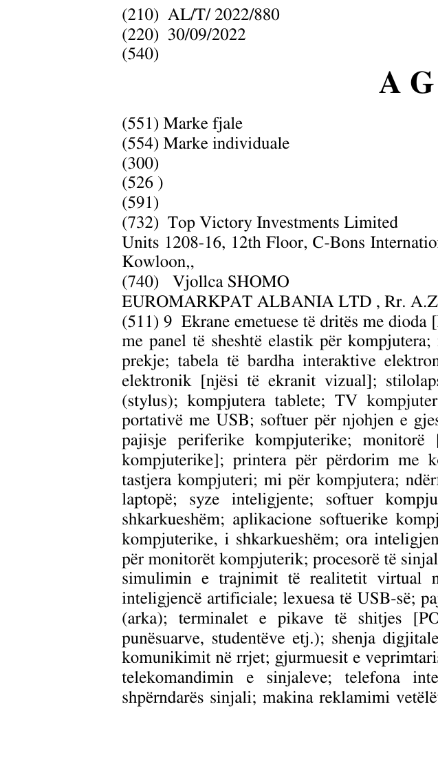 Zëri i markës A G O N në buletin