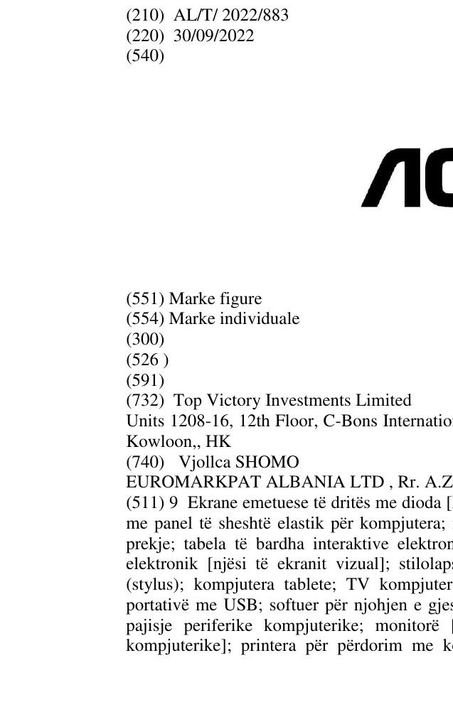 Zëri i markës AOC në buletin