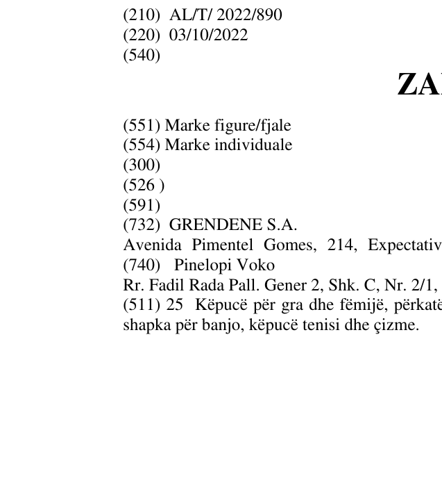 Zëri i markës ZAXY në buletin